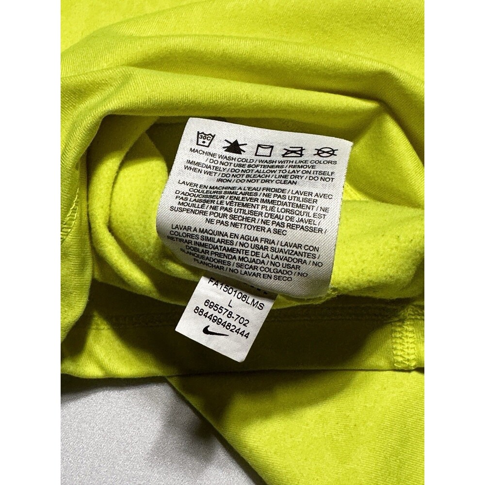 Nike Pro Dri Fit HyperWarm 1/2 Zip Pullover Running Yellow Women’s Large *READ - Picture 12 of 13
